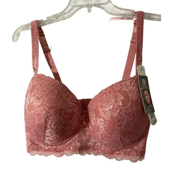 NWT Daisy Fuentes Push Up Lace Underwire 38 D Roset - Picture 1 of 6